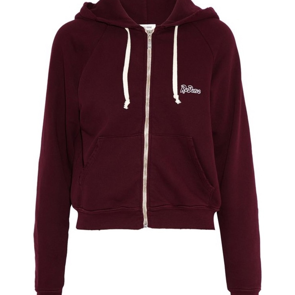 Re/done embellished French cotton terry sweatshirt